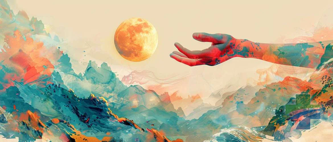 Abstract digital illustration symbolizing art therapy's healing impact