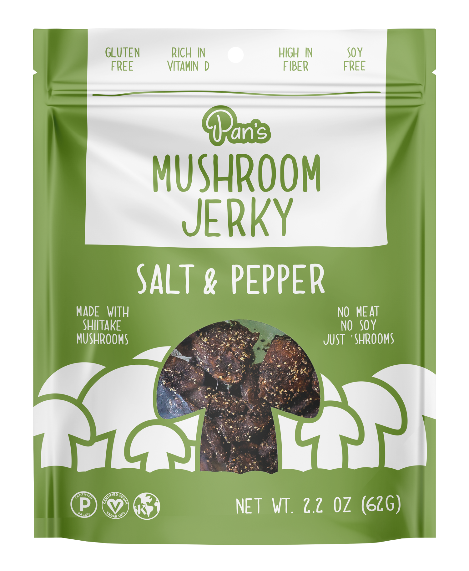Pan's Mushroom Jerky - Salt & Pepper mushroom jerky