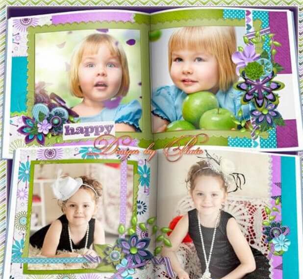 Детская универсальная фотокнига в Фотошоп - наши малыши