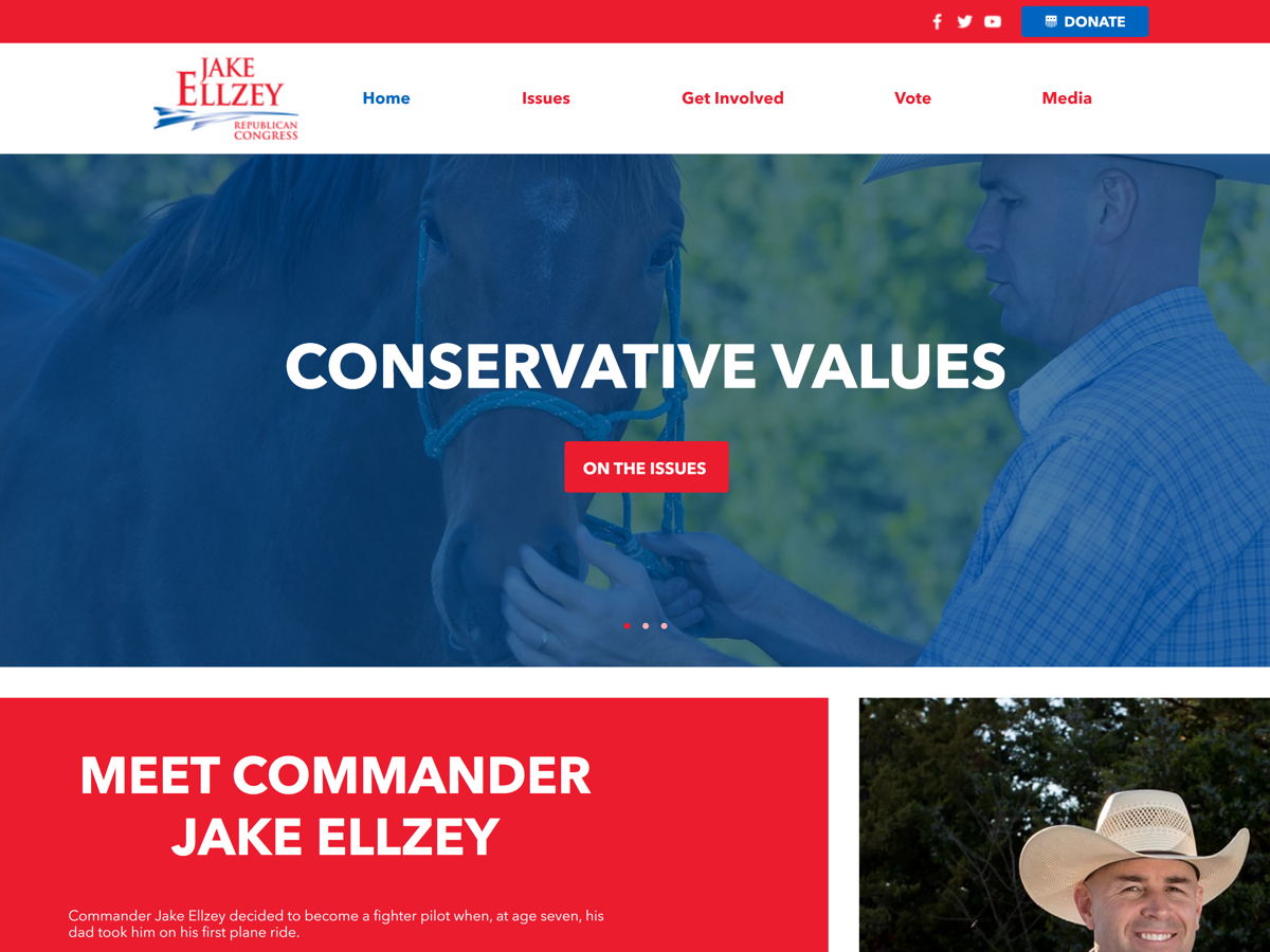 Screenshot of Jake Ellzey, from the politician websites collection.