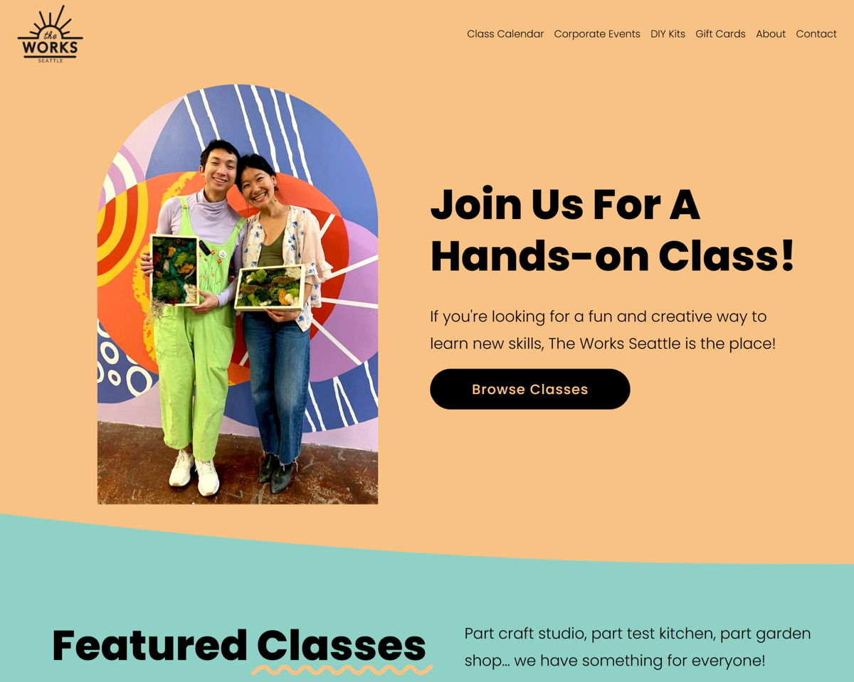Screenshot of The Works Seattle, from the workshop websites collection.