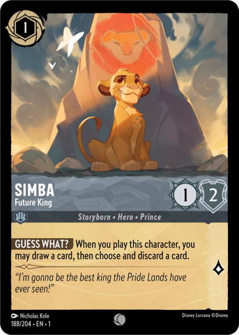 Simba card from Disney's Lorcana: The First Chapter.