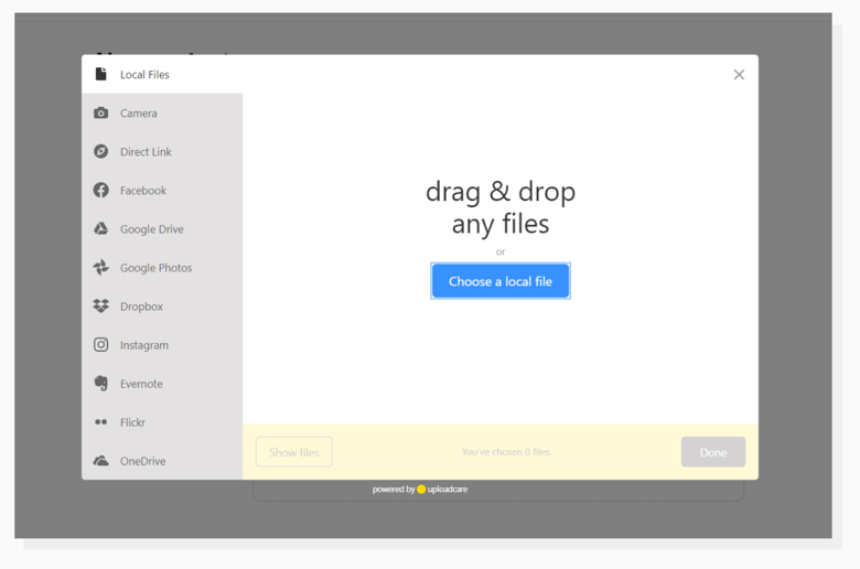 Uploadcare Dashboard. File Uploader. Uploadcare Dashboard File Uploader