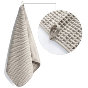 Hand Towel, (Beige, Waffle Weave)