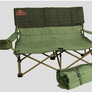 Kelty Low Loveseat Double 2 Person Camping Chair, Two Person Foldable Seat for Festivals, Concerts, Tailgates, Beach Days, Low Seat Height