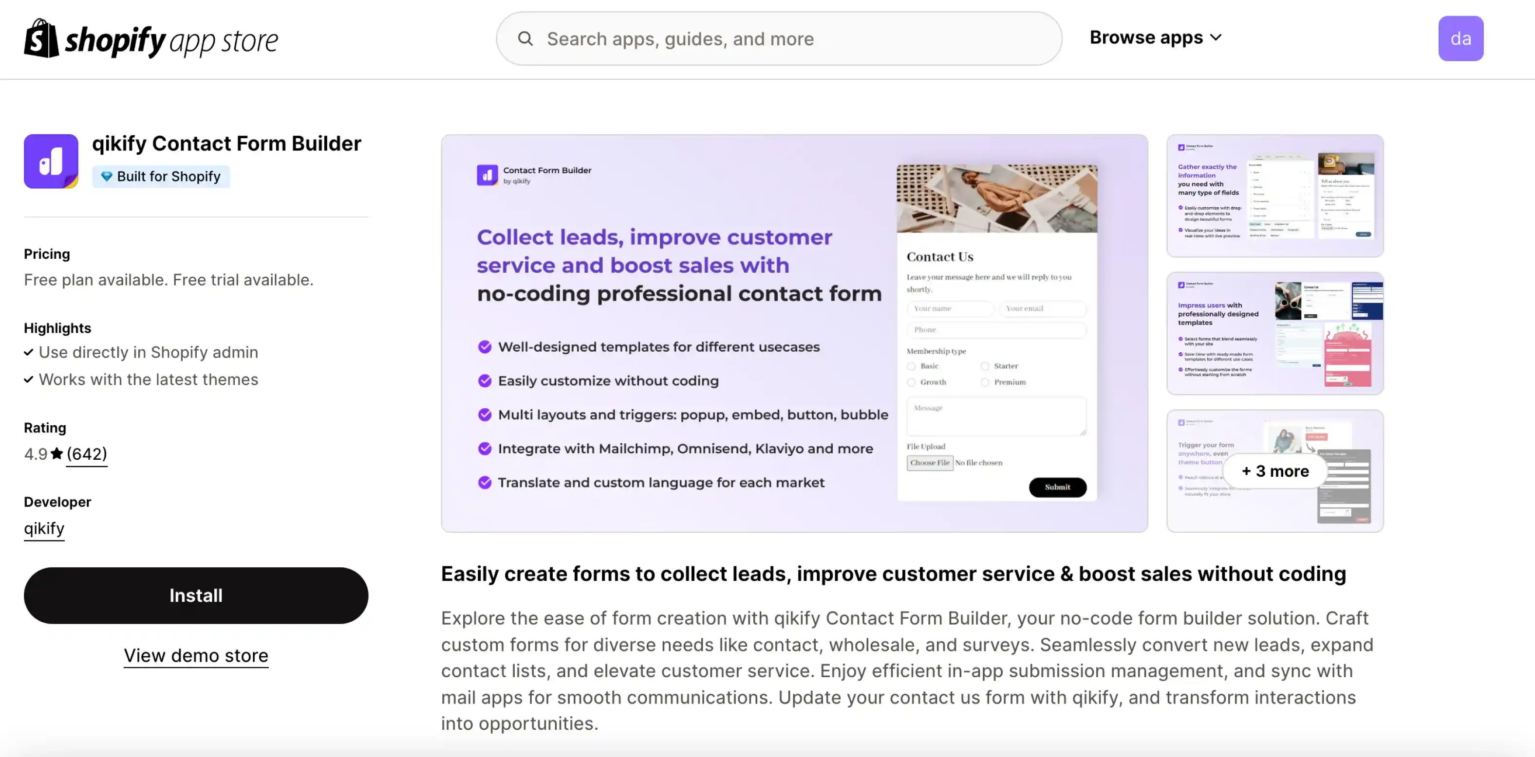 qikify contact form builder