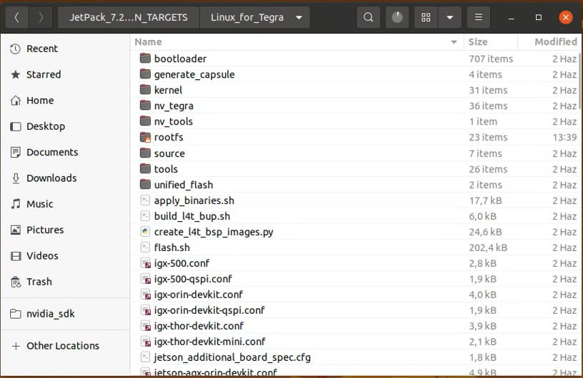 Inside of the Linux_for_Tegra folder