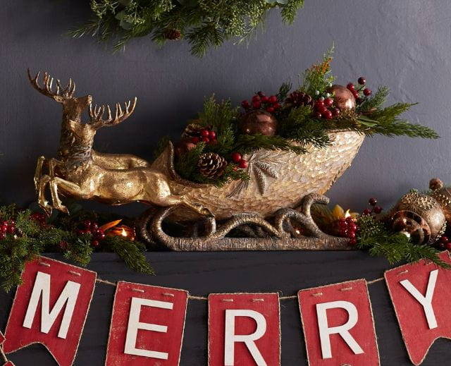 Mudpie Christmas Home Decor Festive Chip and Dip Serving Trays