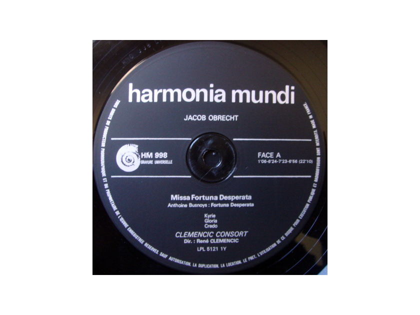 ★Audiophile★ Harmonia Mundi / CLEMENCIC CONSORT, - Obrecht Missa Fortuna Desperata, NM!