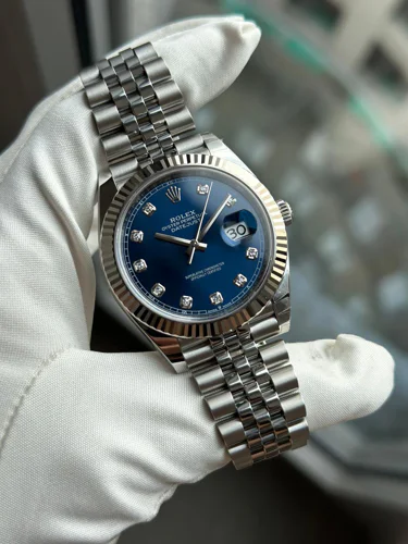 Rolex Datejust 41 Blue Dial Diamonds Jubilee Bracelet