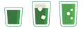 fresh matcha, matcha latte and sparkling matcha icons