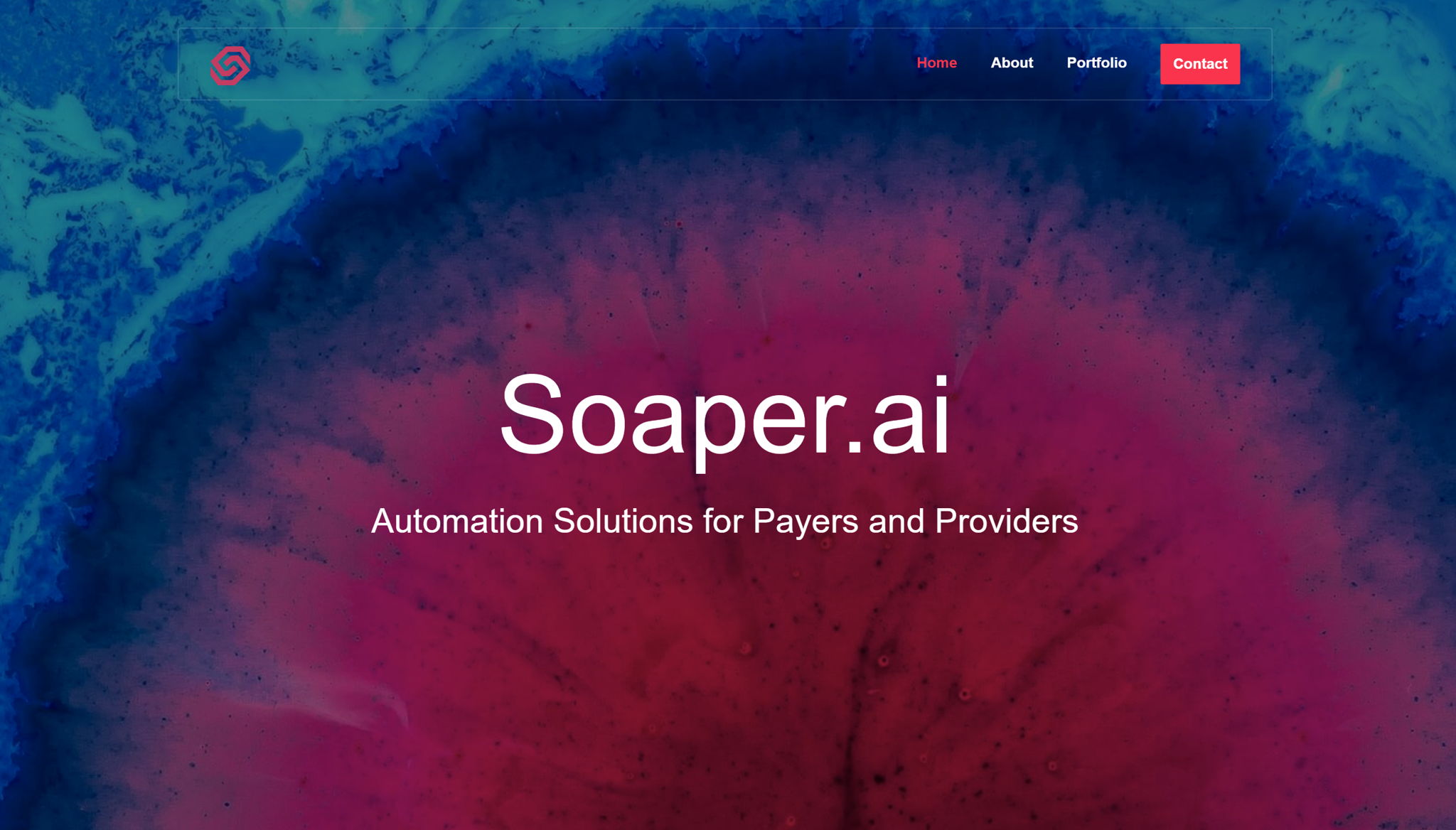 Screenshot of Soaper's website landing page, an AI scribe