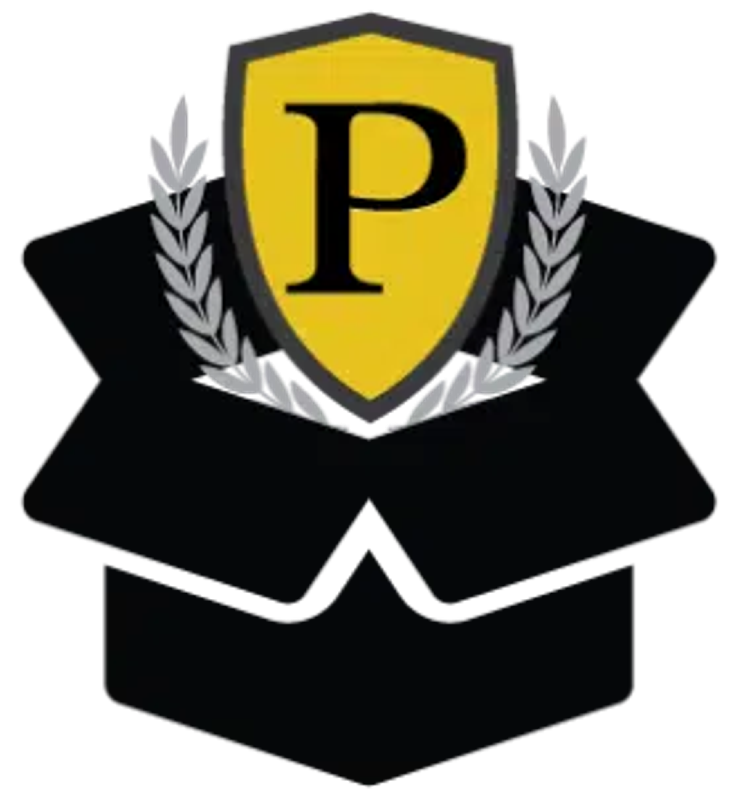 The Prestige shield rising out of an open gift box, framed by laurels