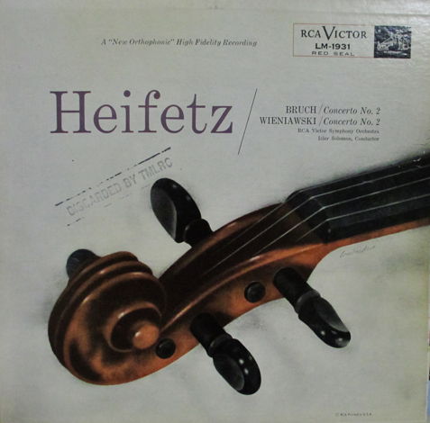 JASCHA HEIFITZ (CLASSICAL LP) - HEIFITZ BRUCH & WIENIAW...