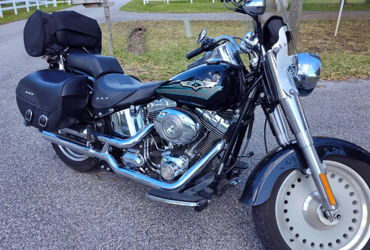 2008 HARLEY-DAVIDSON FLSTF FAT BOY (BLACK) motorcycle for rent near Daytona Beach, FL