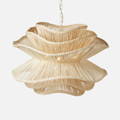 Rattan chandelier in white