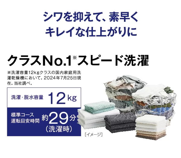 たくさんの洗濯物をスピーディーに