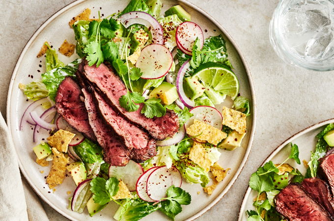 Salade tacos au steak