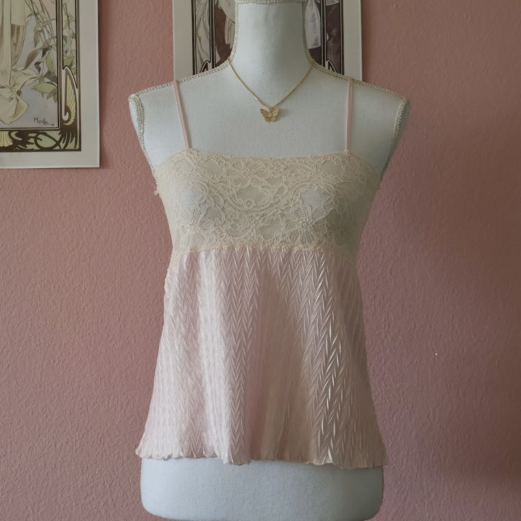 Pink Satin Lace Cami (Secondhand - XS/S)