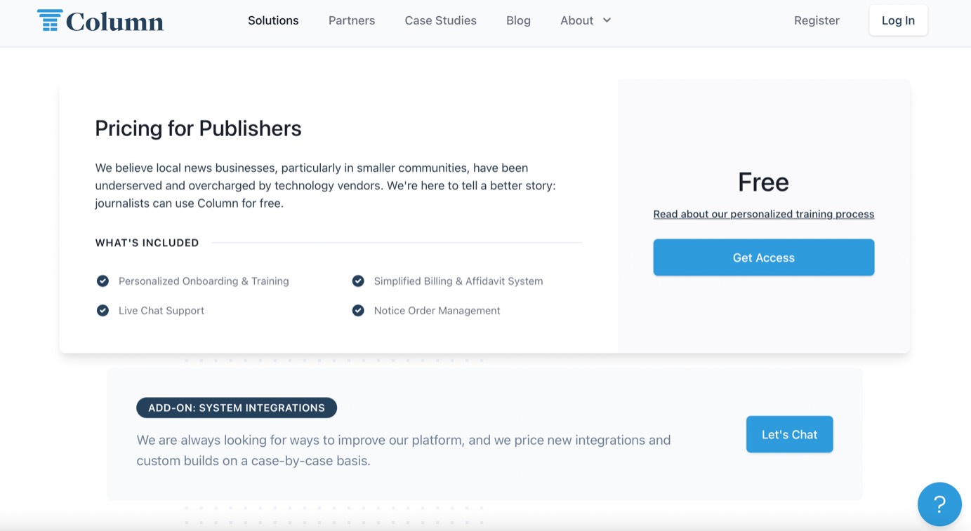 Column product / service