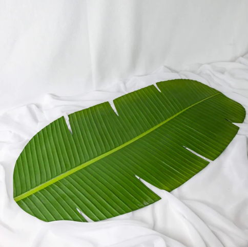 Banana Leaf Table Runner - Realistic Artificial Flowers and Greenery