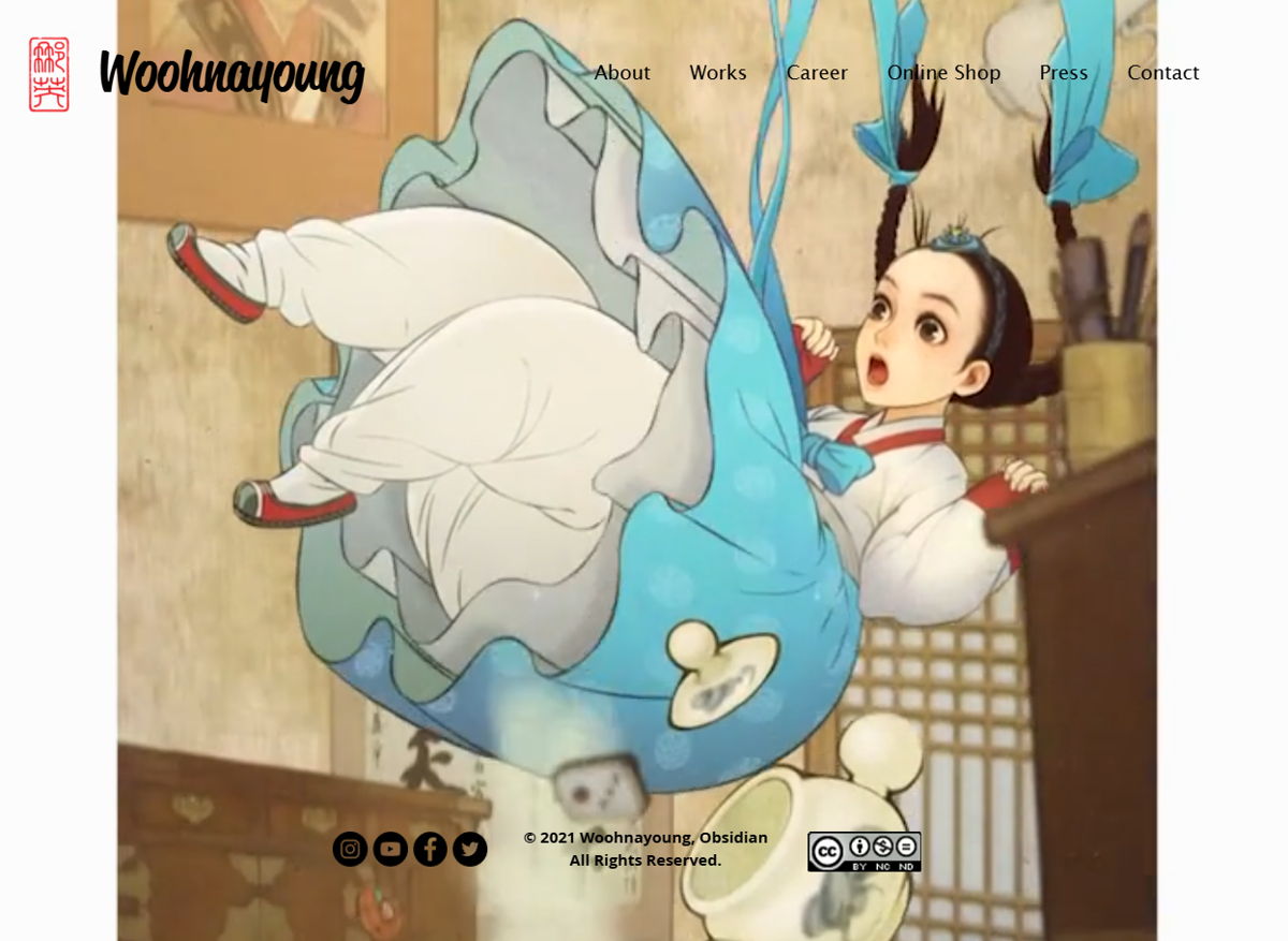 Screenshot of Wooh nayoung, from the wix portfolio website examples collection.