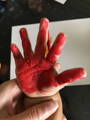 Toddler Hand with Red Paint | My Organic Company