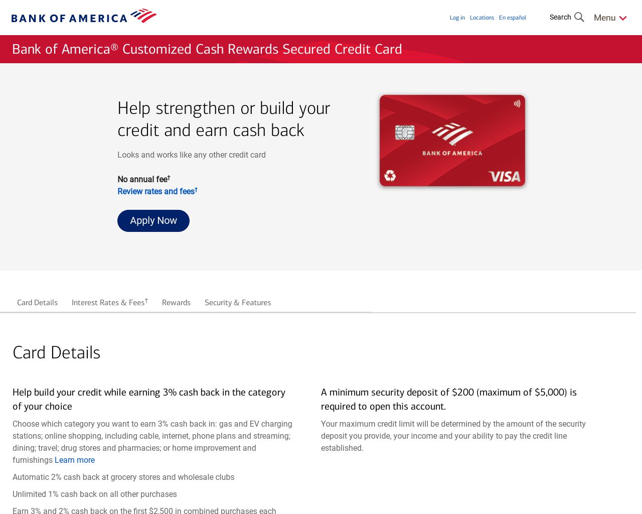 Bank of America® Customized Cash Rewards Secured Credit Card logo