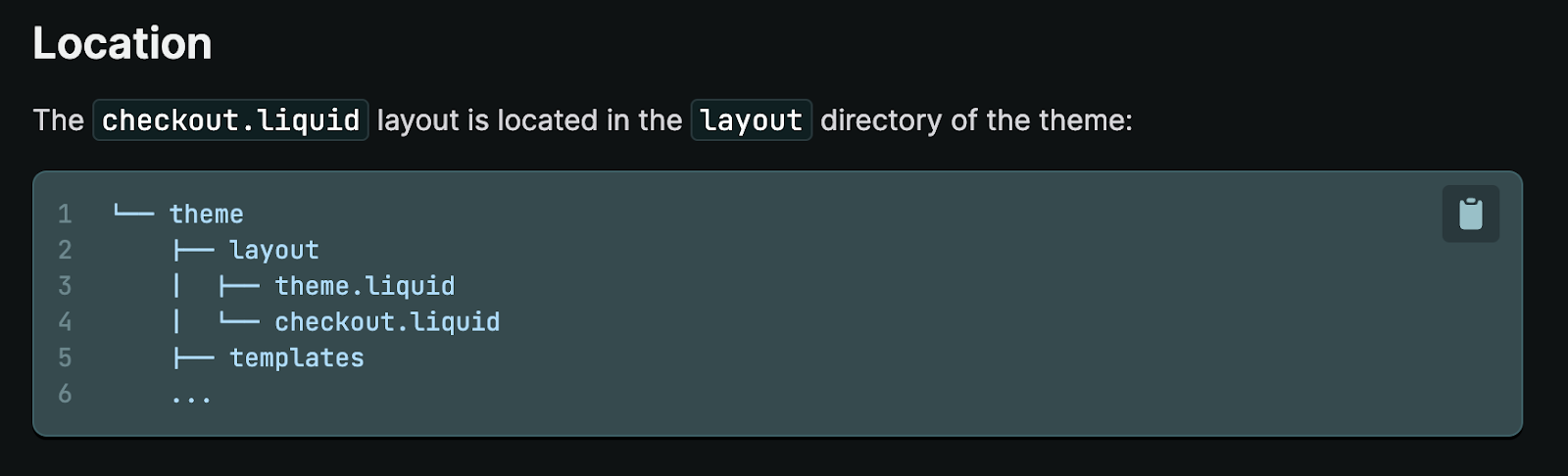 checkout liquid location in Shopify