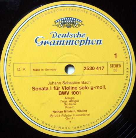 DG / Bach 6 Sonatas & Partitas - for Solo Violin, MILST...