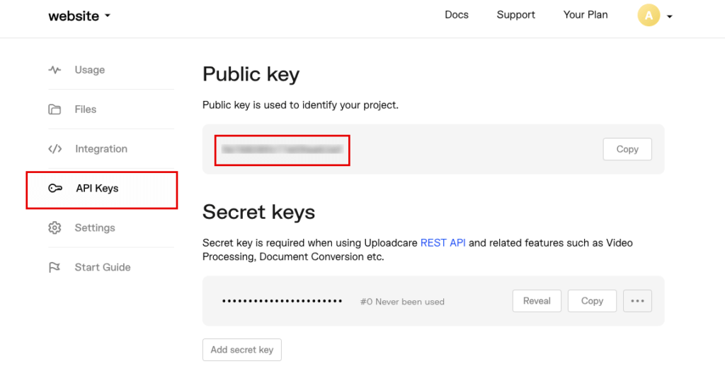Copy it and jump to the next step Getting your public key