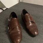 Female double monk strap business shoes