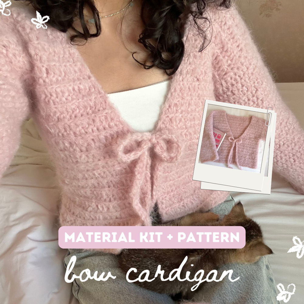 Bow Cardigan Kit & Crochet Pattern