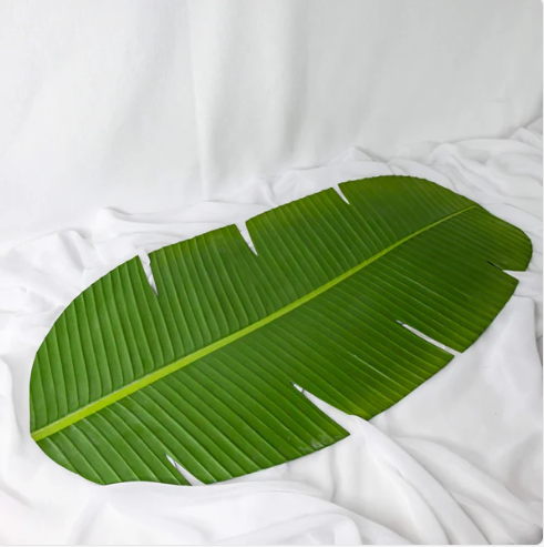 Banana Leaf Table Runner - Realistic Artificial Flowers and Greenery
