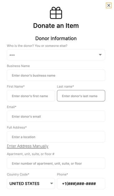 item donor info 1