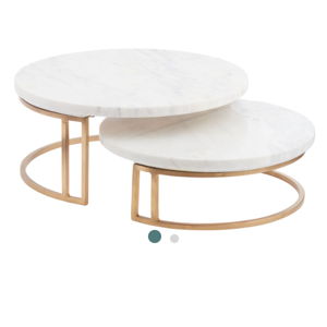 White Marble and Gold Metal Pedestal Stand - World Market