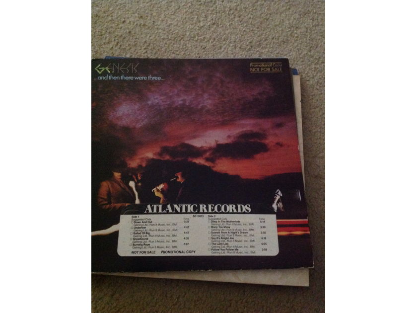 Genesis - And Then There Were Three Atlantic Records LP Vinyl NM Promo LP With DJ Timing Strip