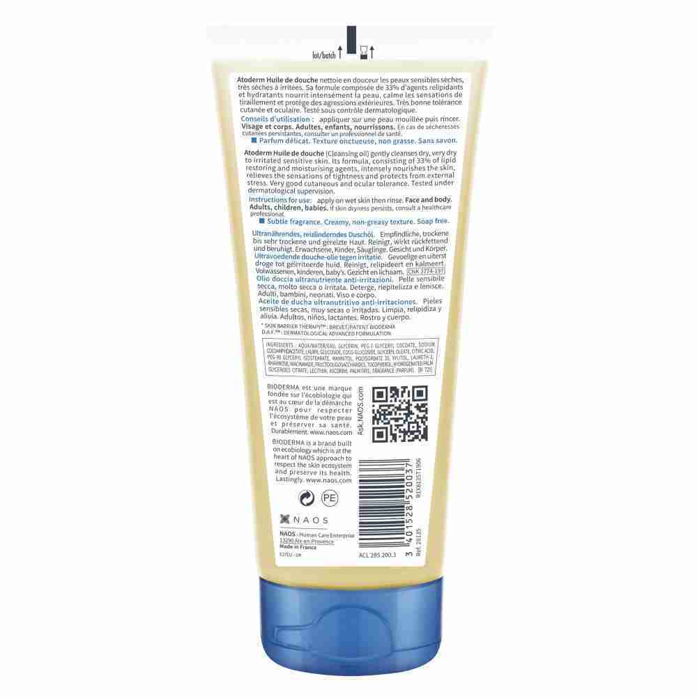Bioderma Atoderm Ultra-Nourishing Shower Oil Cleanser - 100Ml - Image 3