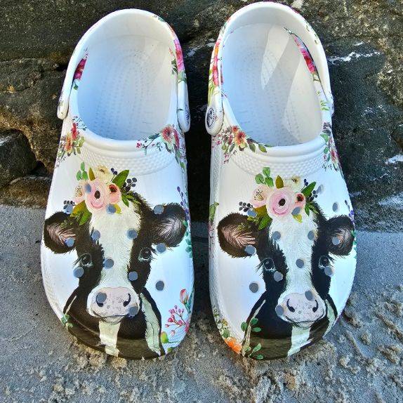 CowLover™ Outdoors Friesian Cow Slippers Clogs *better than CROCS bran