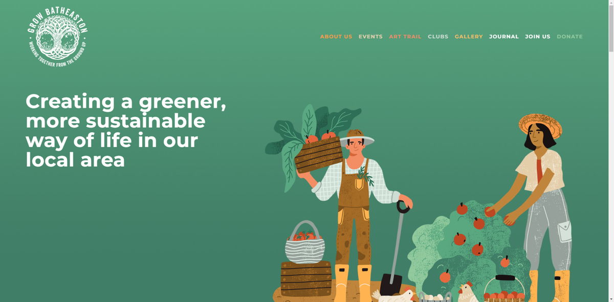 Screenshot of Grow Batheaston, from the nonprofit & charity websites collection.