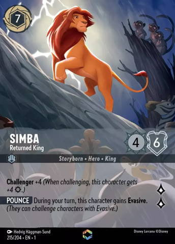 Simba card from Disney's Lorcana: The First Chapter.