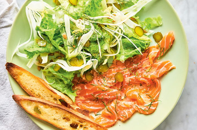 Fennel Salad and Salmon Carpaccio