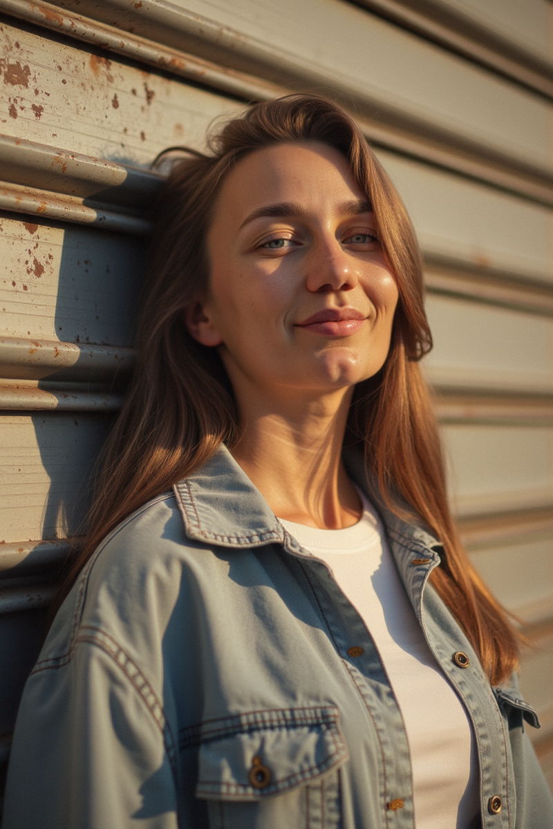 Photo generated by Secta Labs in style of Street Portraits with Metal Door Vibe