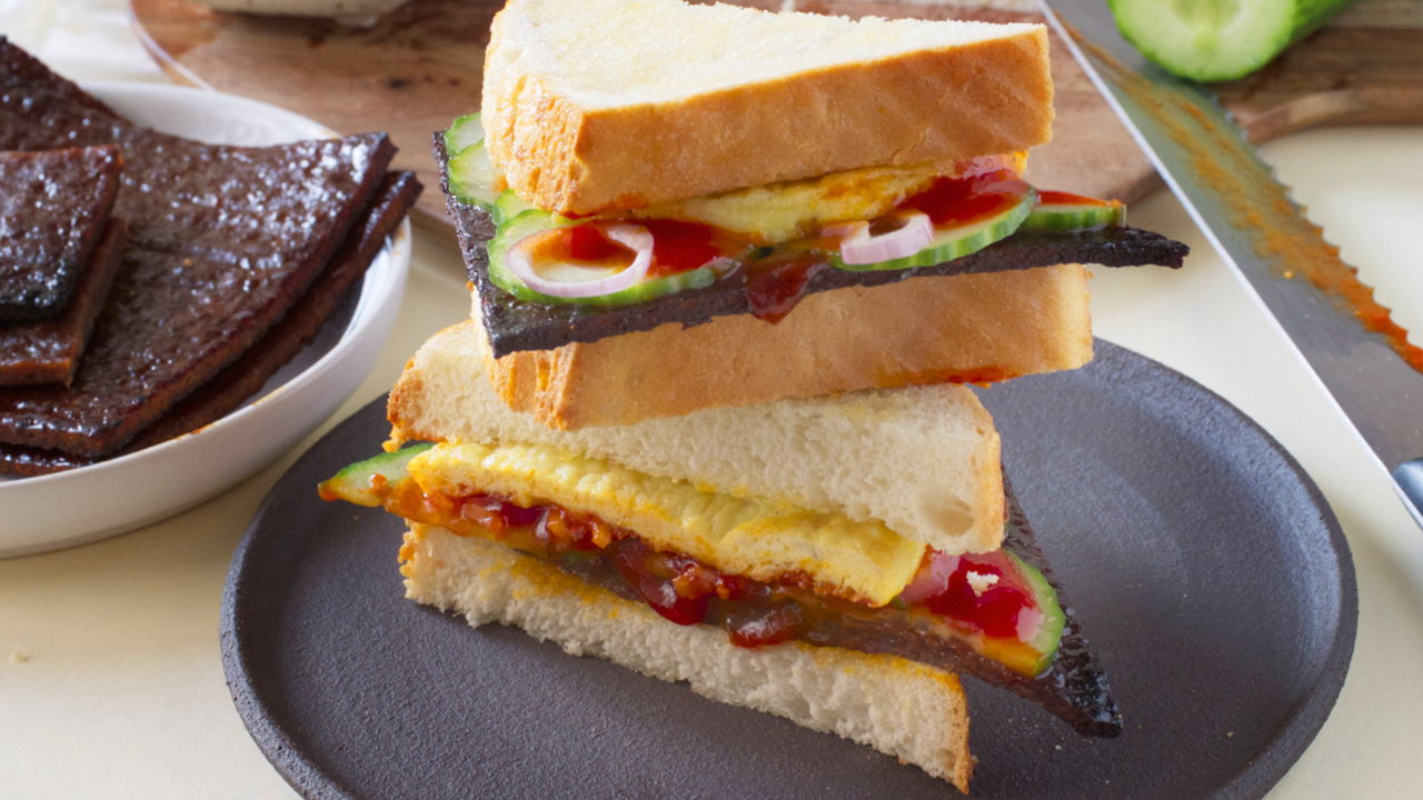 Bak Kwa Sandwich - Southeast Asian Recipes - Nyonya Cooking