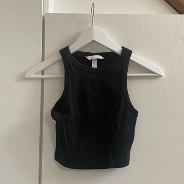 Crop-Top schwarz ärmellos