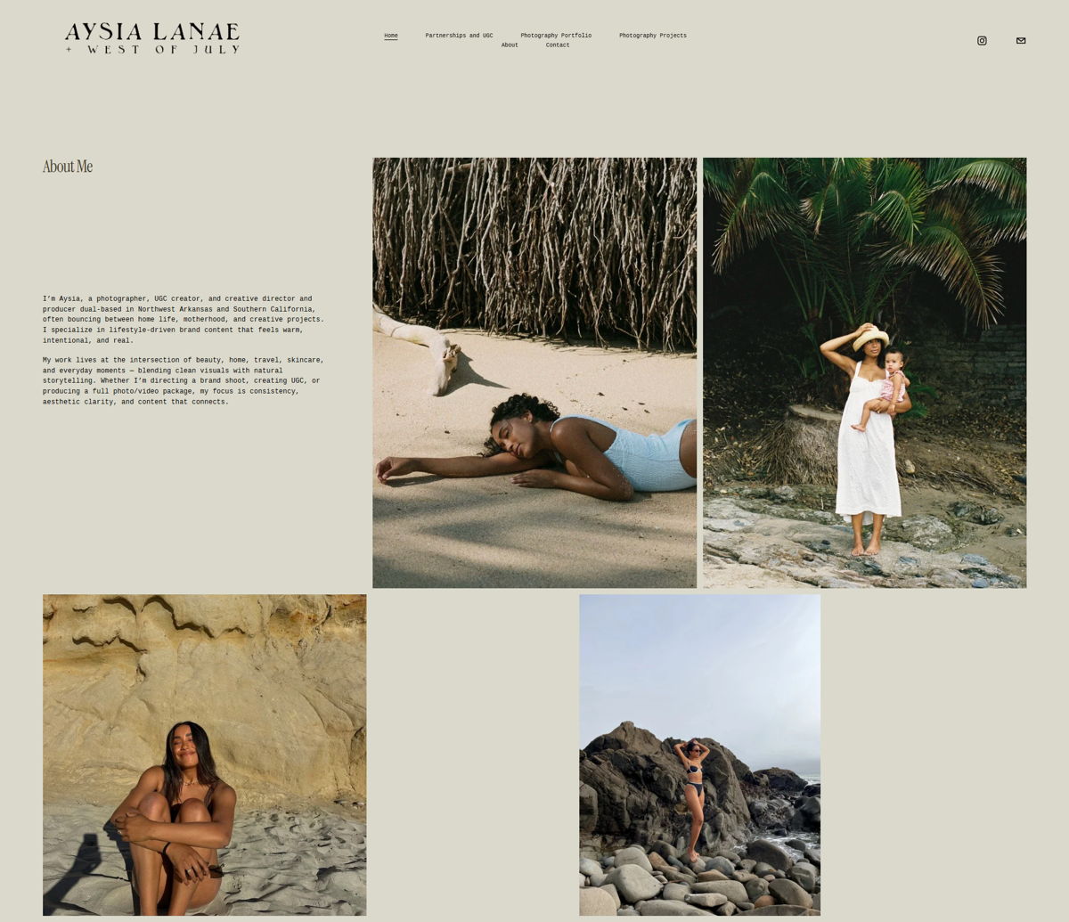 Screenshot of Aysia Lanae, from the ugc portfolio examples collection.