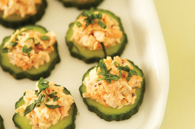 Shrimp on Cucumber Hors D’oeuvres