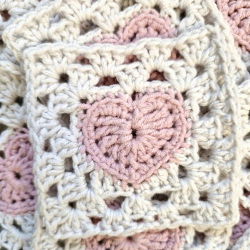Haakpatroon Granny Square met hartje