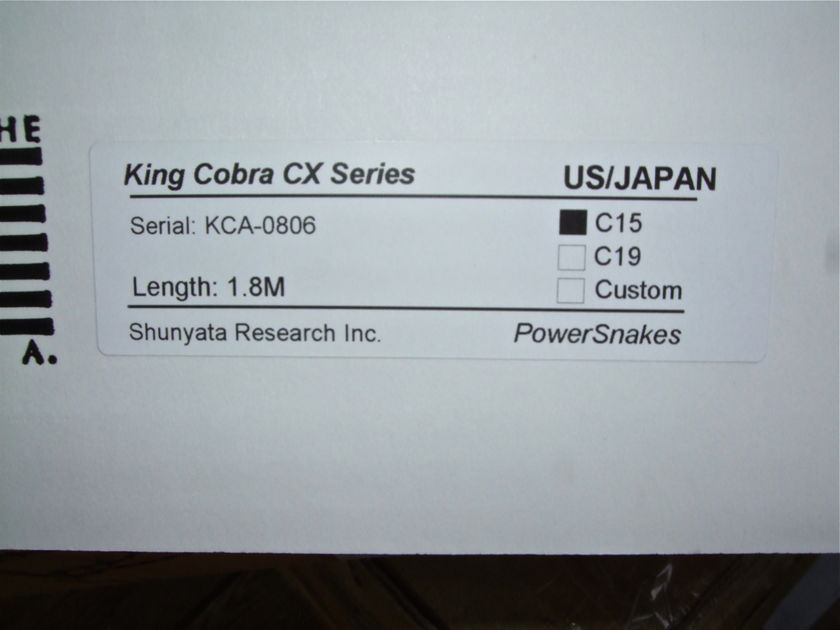Shunyata Research  King Cobra CX 6ft/1.8m  Power cable