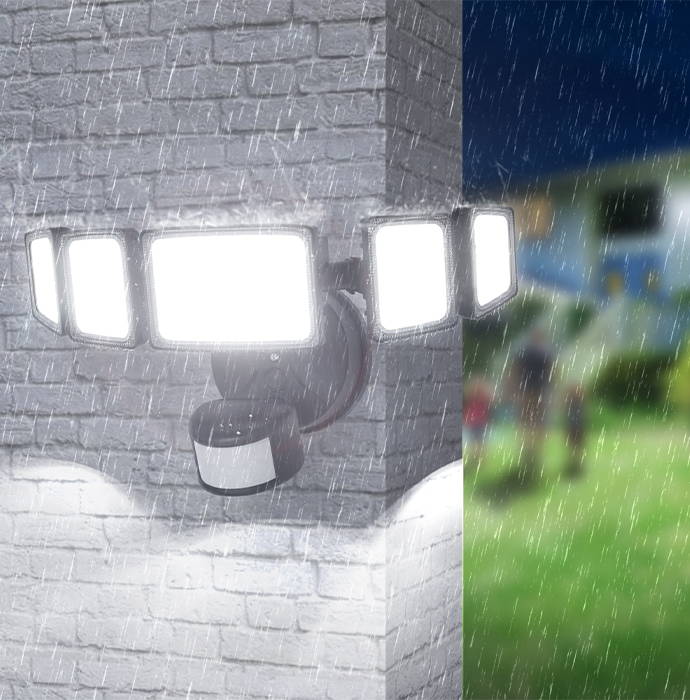 5 Heads 55W WIFI LED Home Security Lights IP65 Waterproof